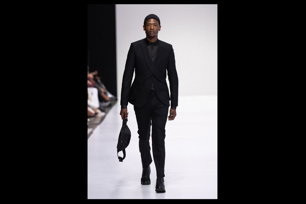 A model on the SAFW AW24 runway wearing Ephymol.