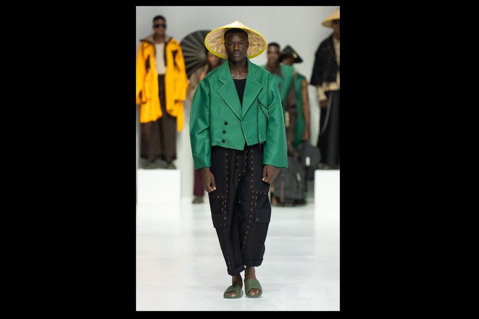 A model wearing Czene24 on the SAFW AW24 runway.