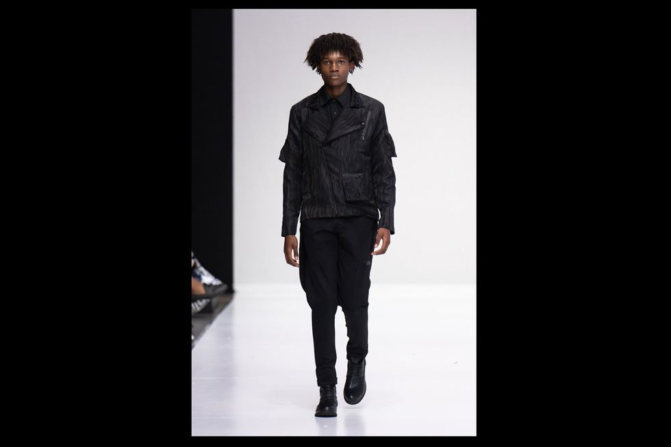 A model wearing Franc Elis on the SAFW AW24 runway.