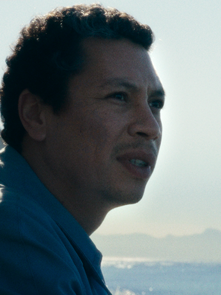 A still from ‘La Mer Au Loin’ (French for ‘Across the sea’) with actor Ayoub Gretaa in the frame.