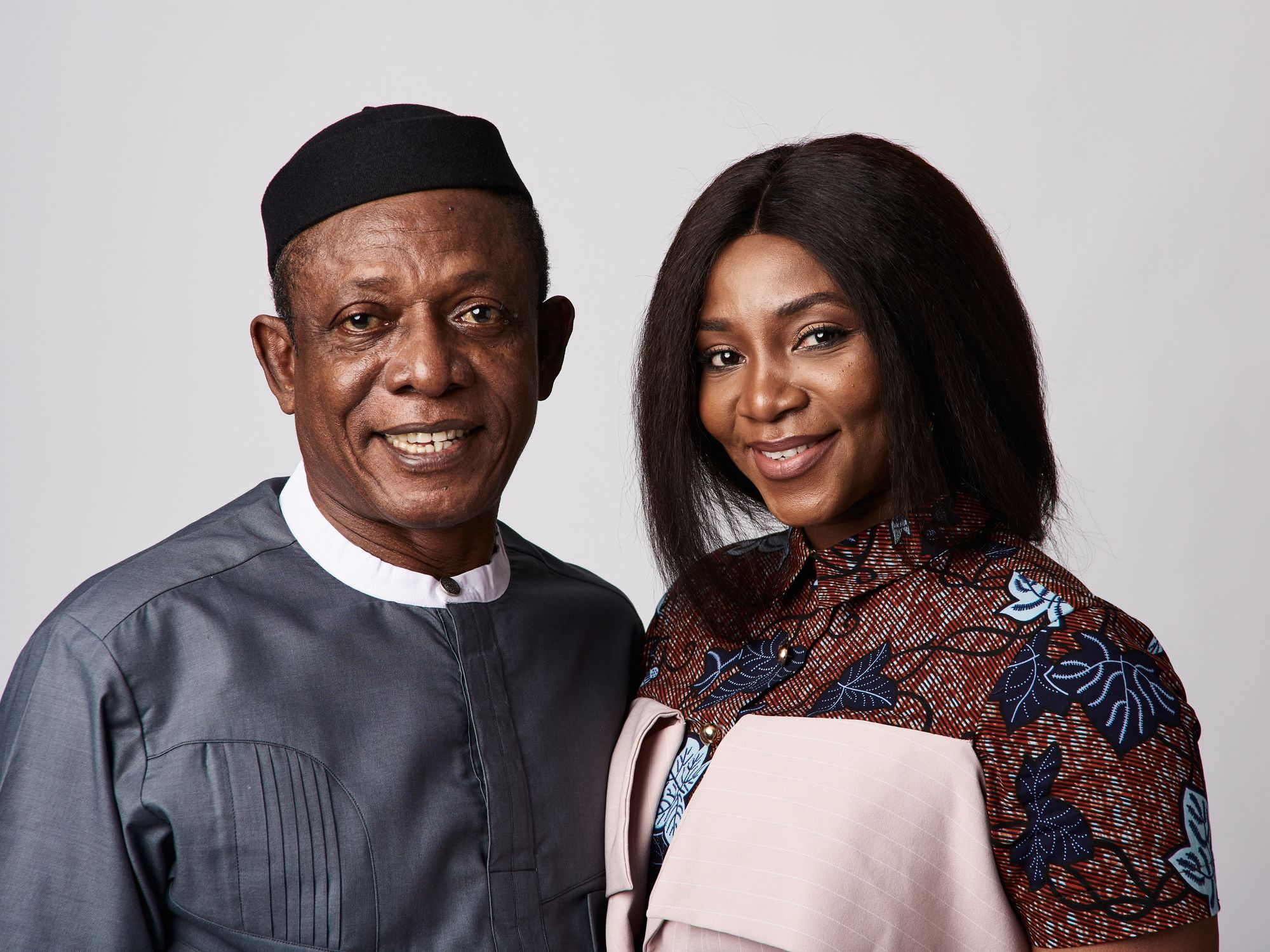 Actor Nkem Owoh and filmmaker Genevieve Nnaji from the film 'Lionheart' pose for a portrait during the 2018 Toronto International Film Festival at Intercontinental Hotel on September 11, 2018 in Toronto, Canada.