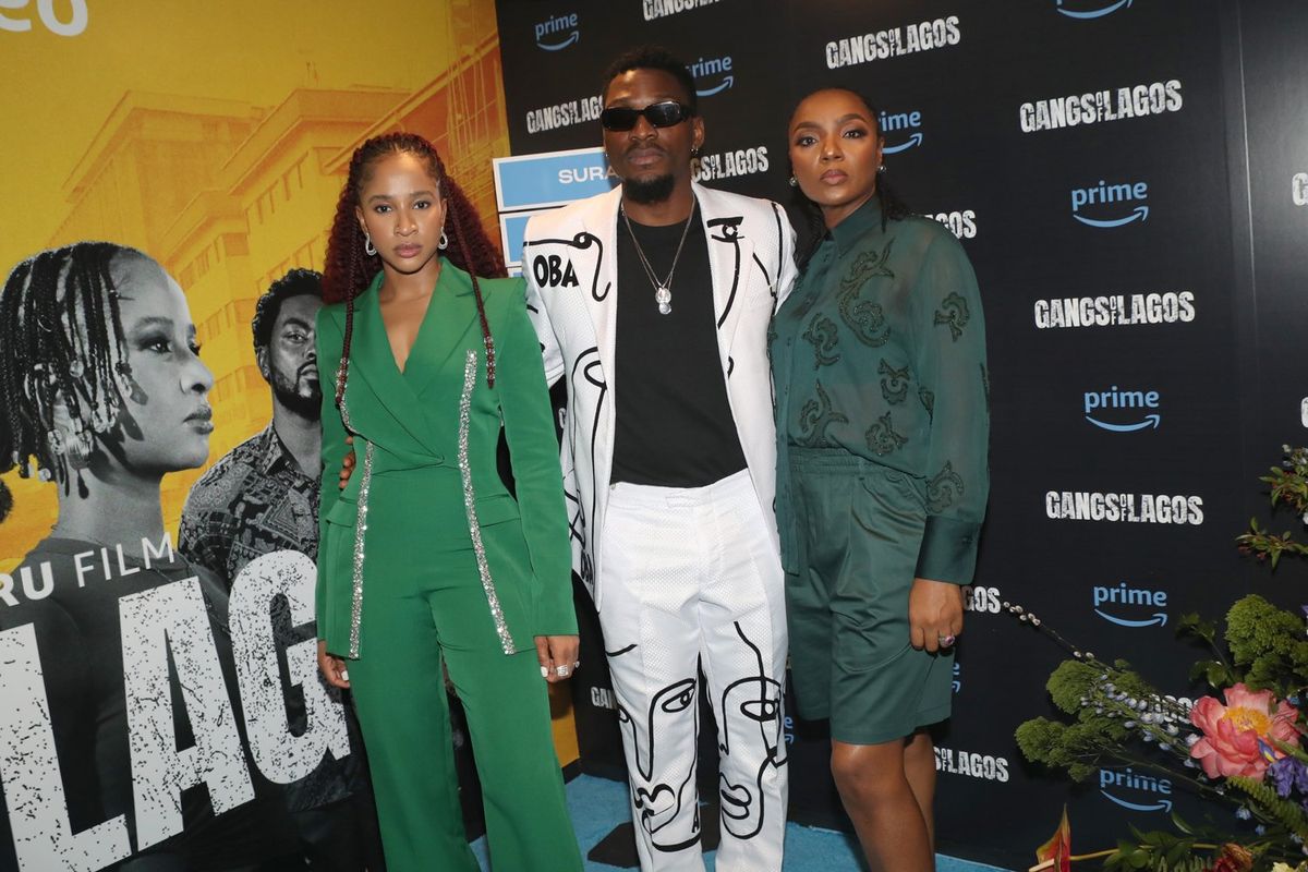 Adesua Etomi, Tobi Bakre and Chioma Akpotha attend Prime Video's "Gangs Of Lagos" New York Special Event on April 13, 2023 in New York City. 