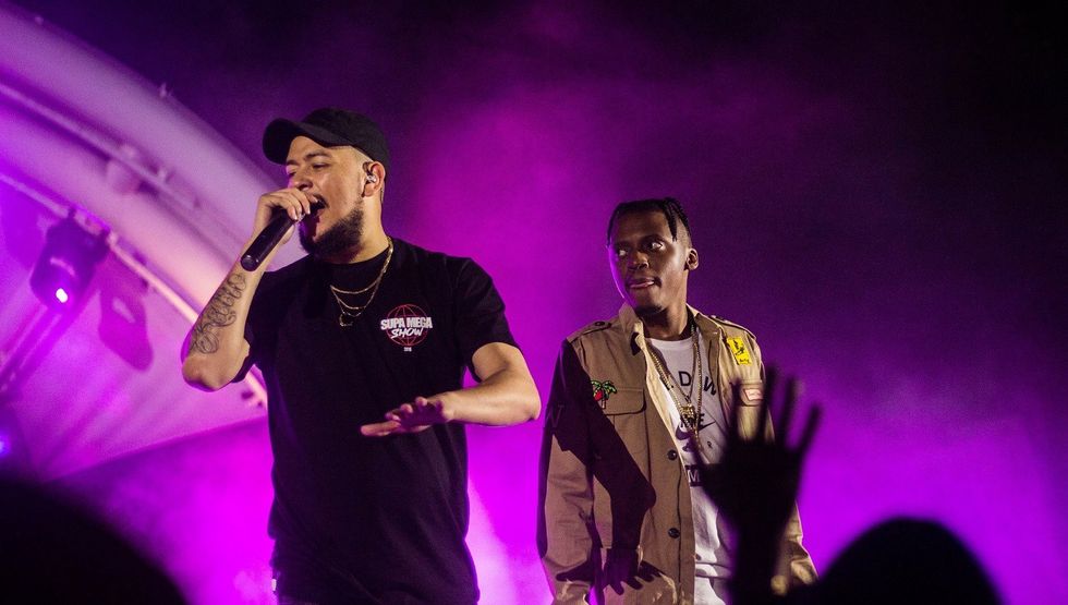 AKA and Yanga Chief on stage. 