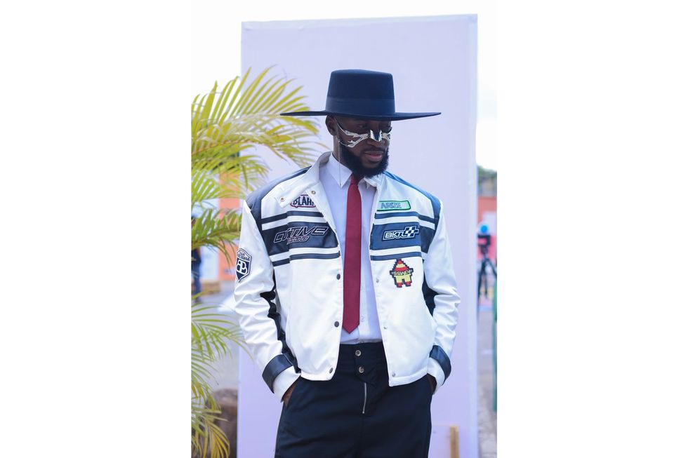 An atendee shows off their fashion at Lagos Fashion Week 2023.