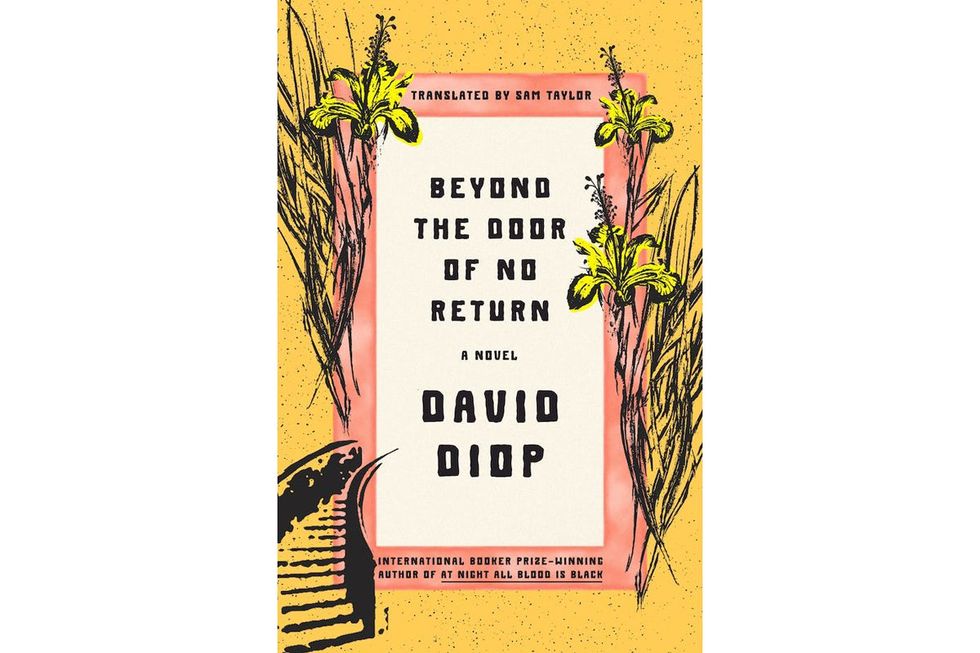 An image of the book cover for 'Beyond the Door of No Return' by David Diop, which is yellow and features black writing against a white background.