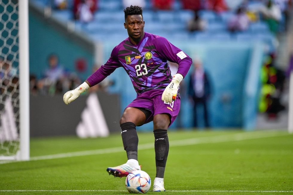 Andre Onana of Cameroon during the Group G - FIFA World Cup Qatar 2022 match between Switzerland and Cameroon.