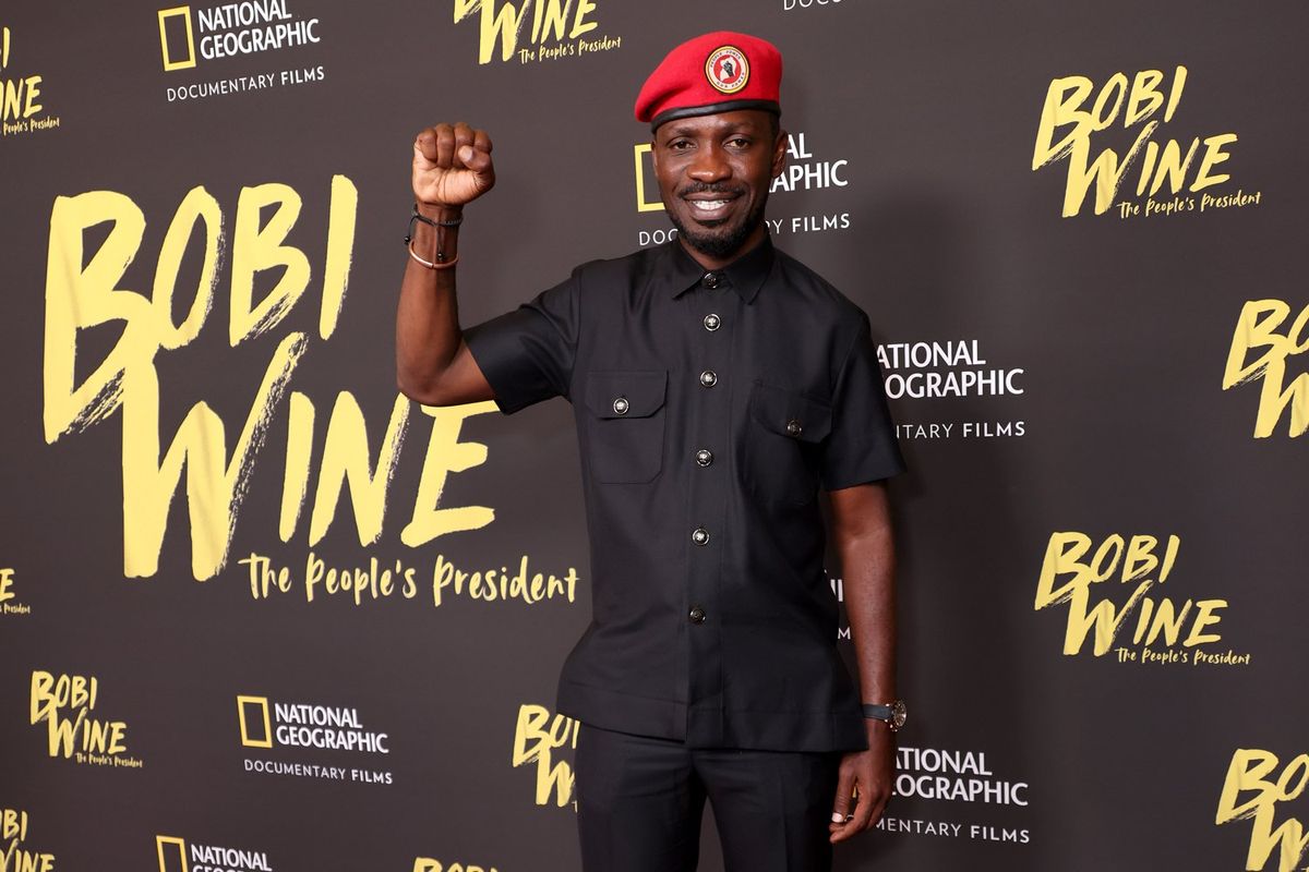 Bobi Wine attends the National Geographic Documentary Films’ ‘Bobi Wine: The People’s President’ premiere and special performance at The Wallis Annenberg Center for the Performing Arts on July 25, 2023 in Beverly Hills, California. 