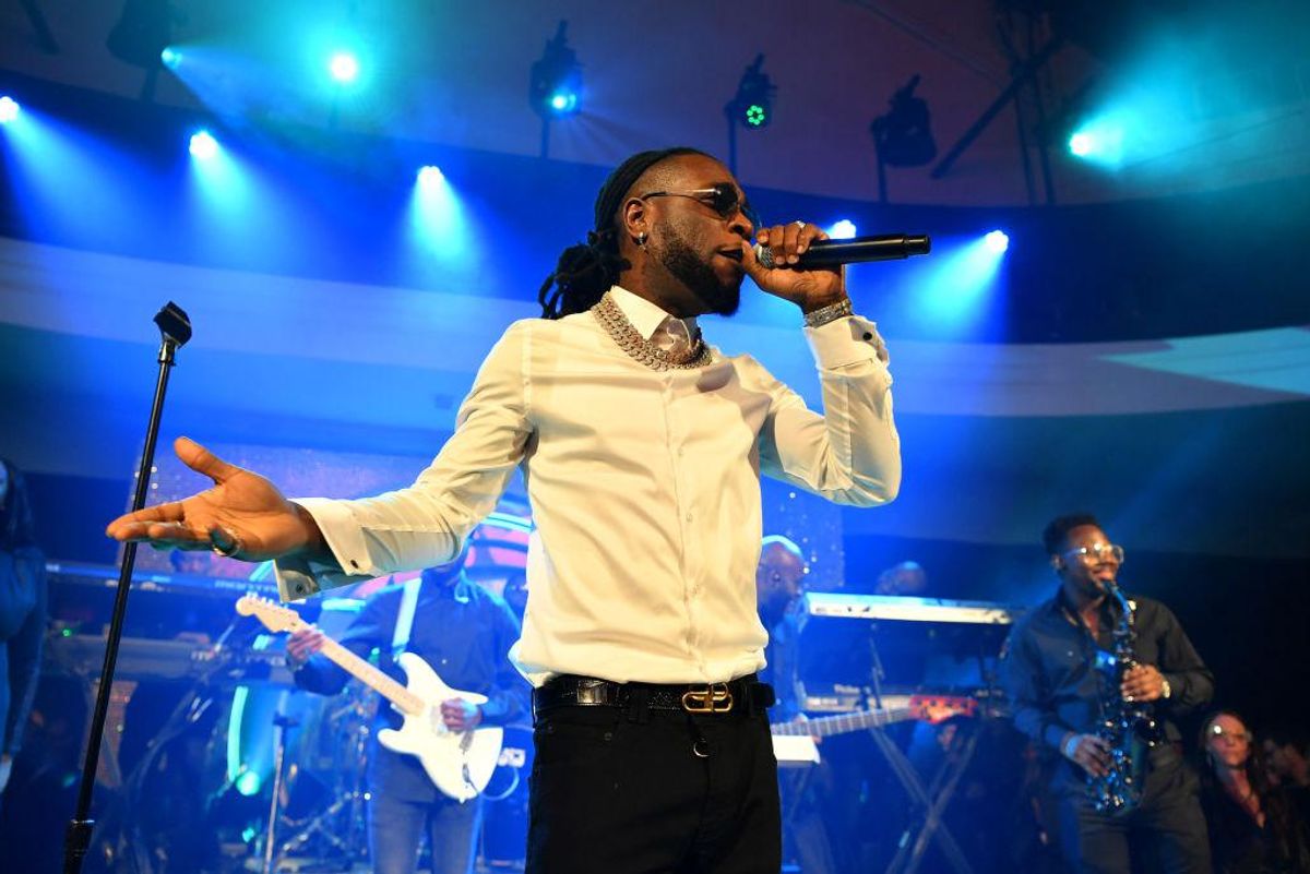 ​Burna Boy performs at the Warner Music Group Pre-Grammy Party on January 23, 2020 in Hollywood, California.