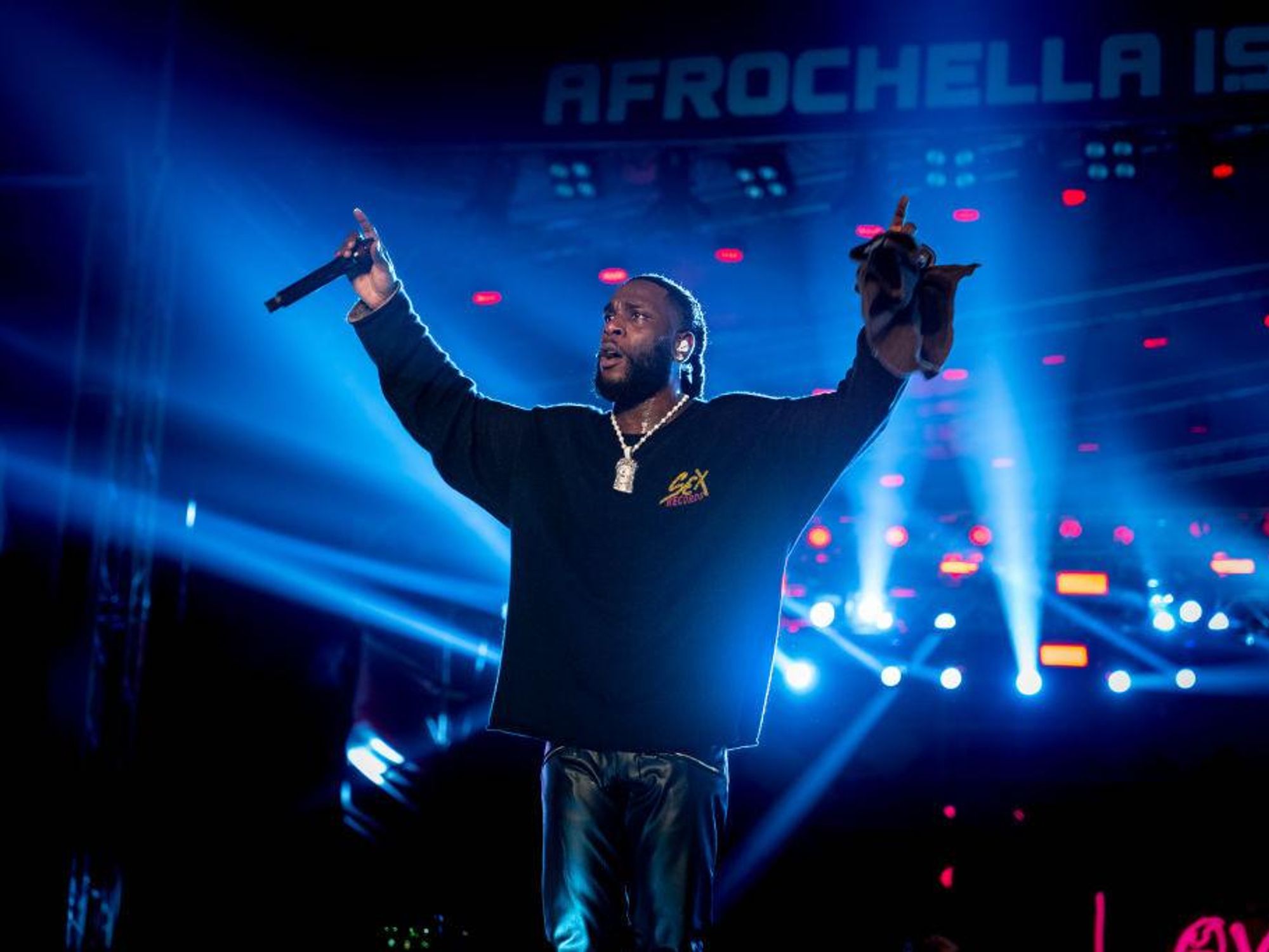 burna boy performs onstage at afrochella music festival in ghana