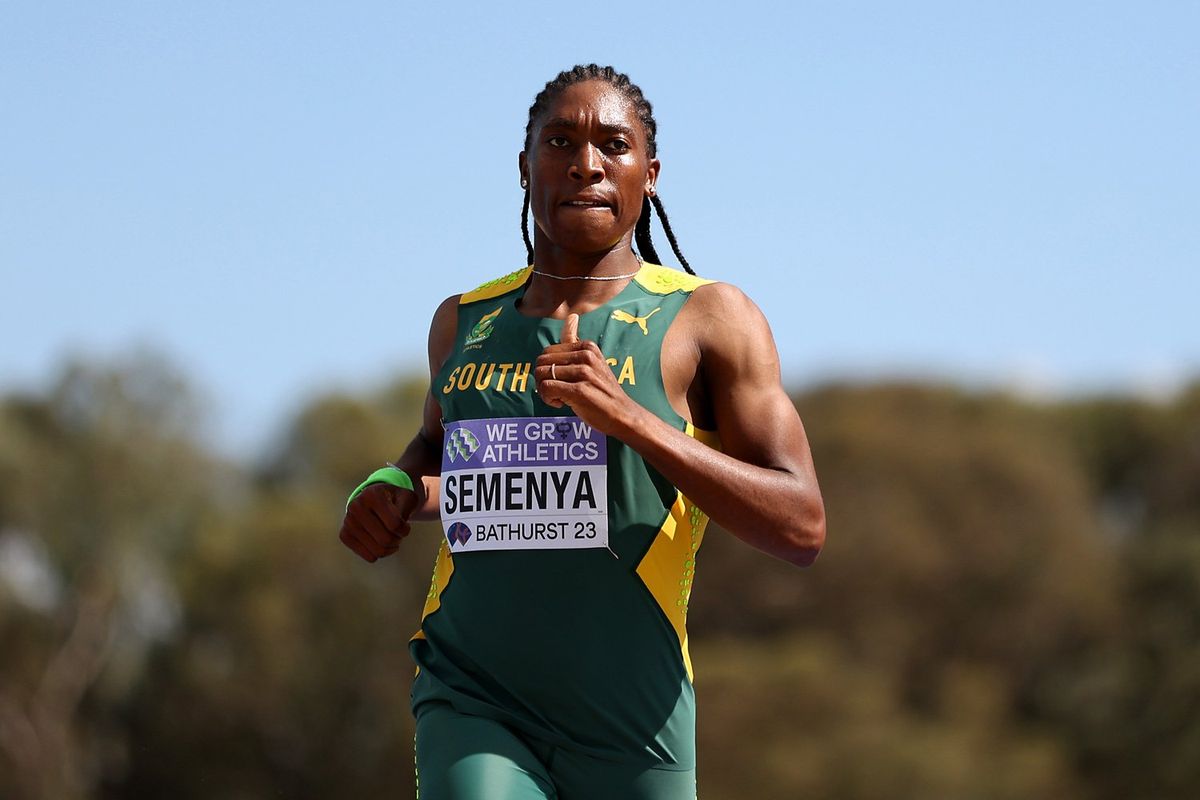​Caster Semenya of Team South Africa competes in the Mixed Relay race during the 2023 World Cross Country Championships at Mount Panorama on February 18, 2023 in Bathurst, Australia.