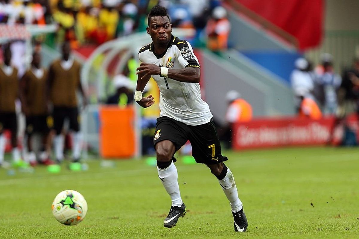 Christian Atsu in action for Ghana during the African Cup of Nations 2017.