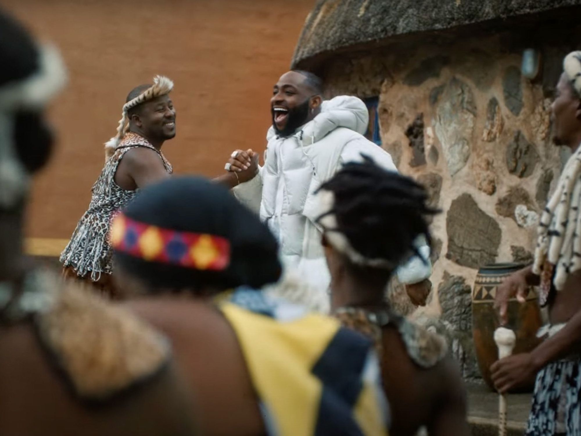 Close up image of Davido in music video.