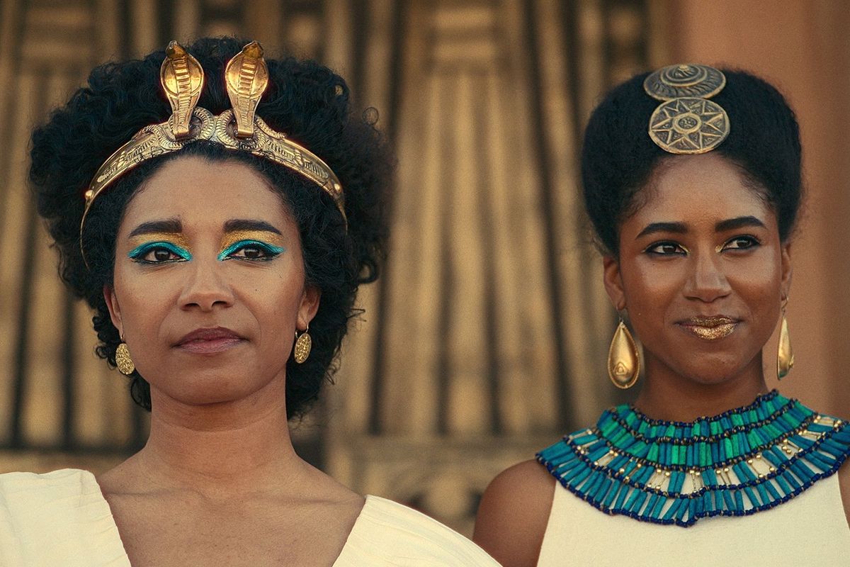 Close up shot of a scene from Queen Cleopatra.