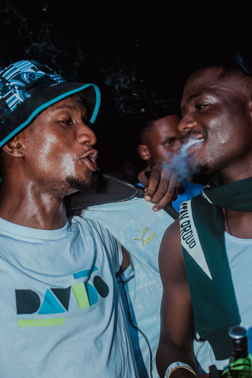 Crowd smokers at the Davido concert in Lagos.