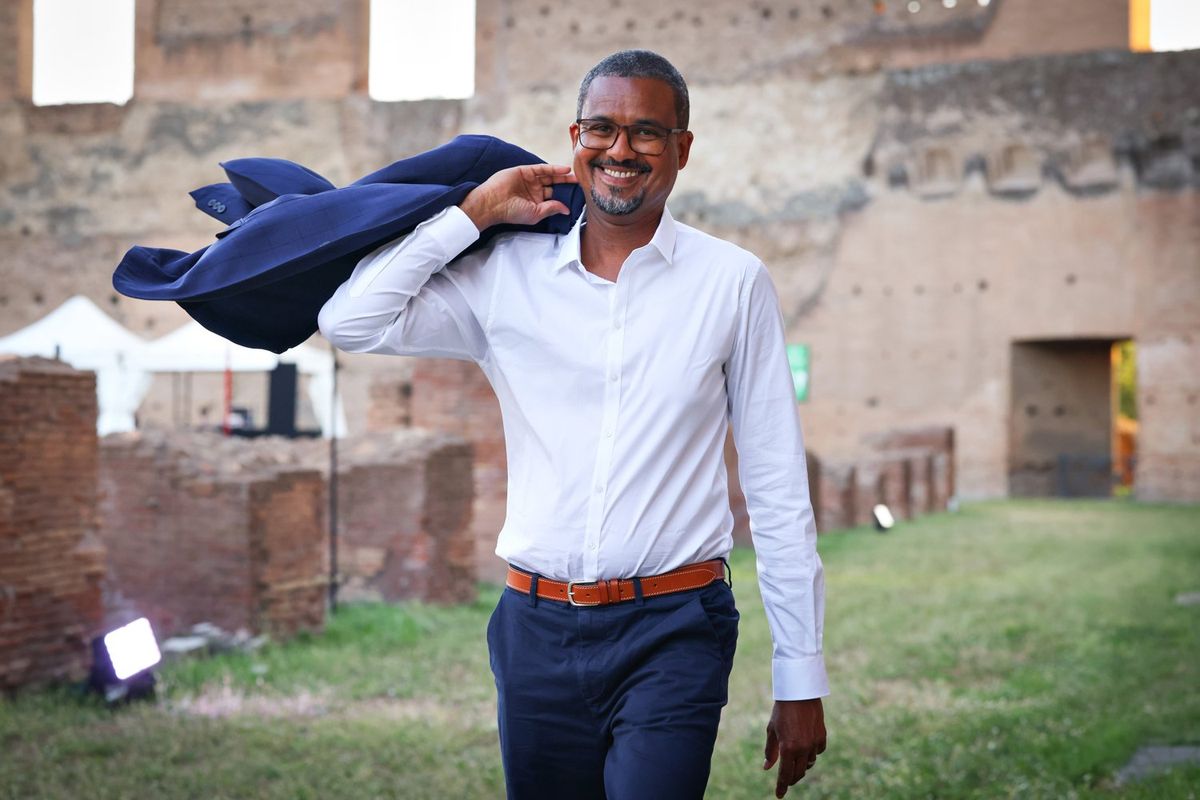 David Diop attends the “LETTERATURE” Rome International Festival at Colosseum Archaeological Park on July 13, 2023.