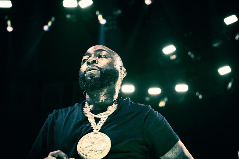 Davido performing at his Madison Square Garden show in New York, on April 17, 2024.