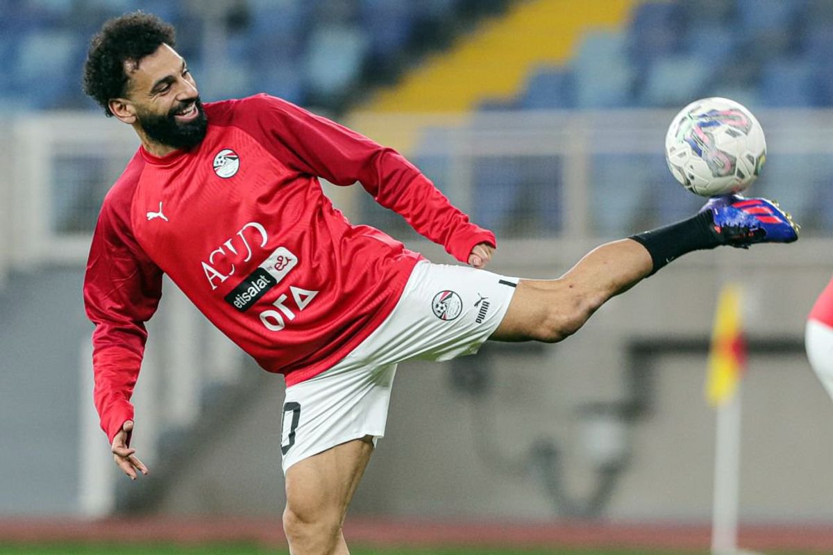 Egypt's national football team player Mohamed Salah attends a training session for the Confederation of African Football CAF Africa Cup of Nations Côte d'Ivoire 2023, in Cairo, Egypt, on Jan. 5, 2024.