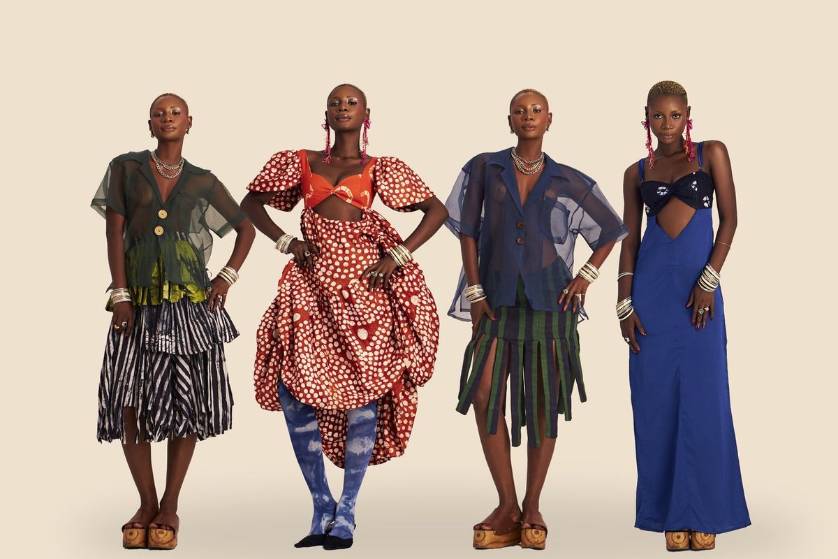 Four looks from Sisé’s debut collection titled Mowaré