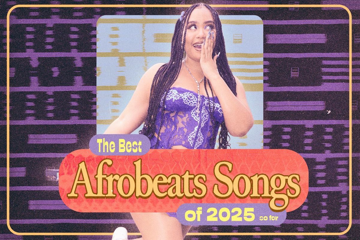 Ghanaian artist Moliy is featured on a custom graphic for OkayAfrica’s Best Afrobeats Songs of 2025 So Far list.