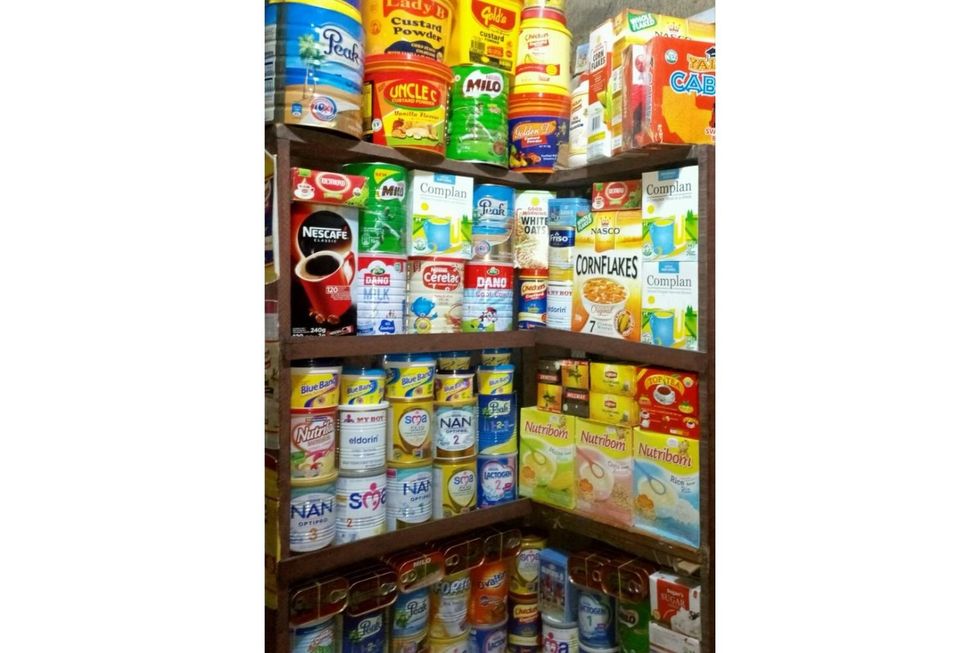 Grocery products in Wetalu David\u2019s shop.