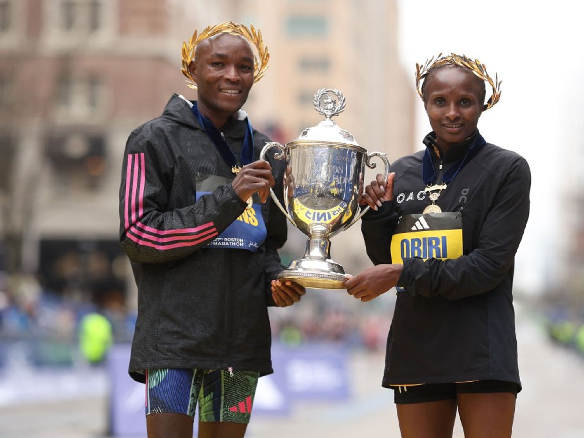Hellen Obiri and Evans Chebet boston marathon