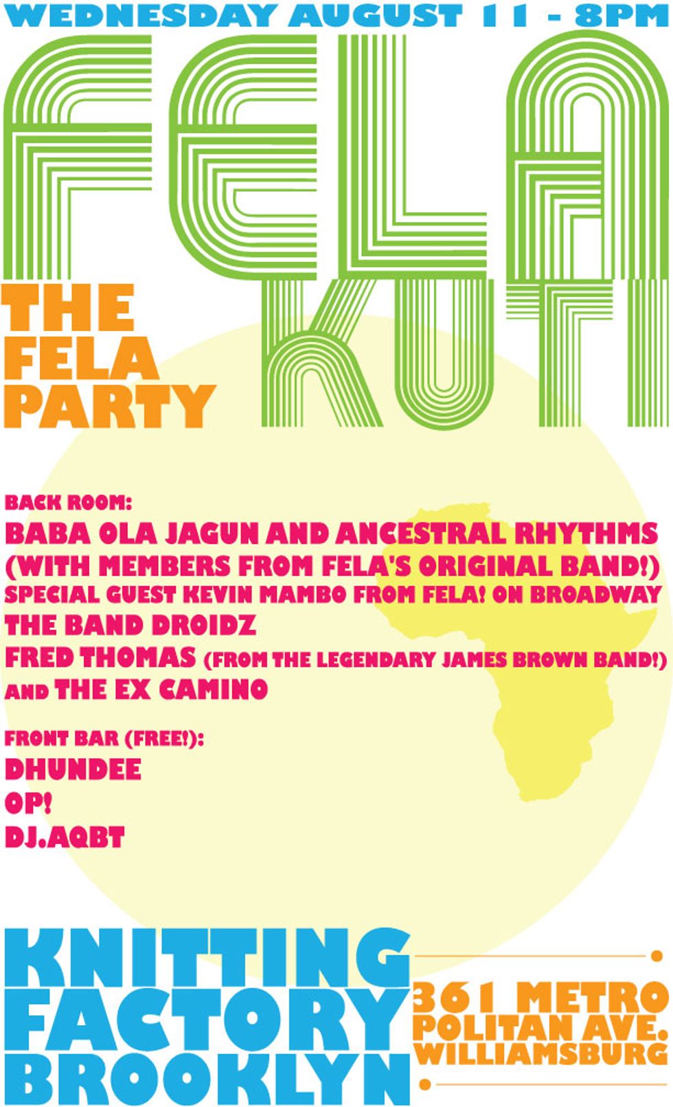 The Fela Party @ Knitting Factory Brooklyn
