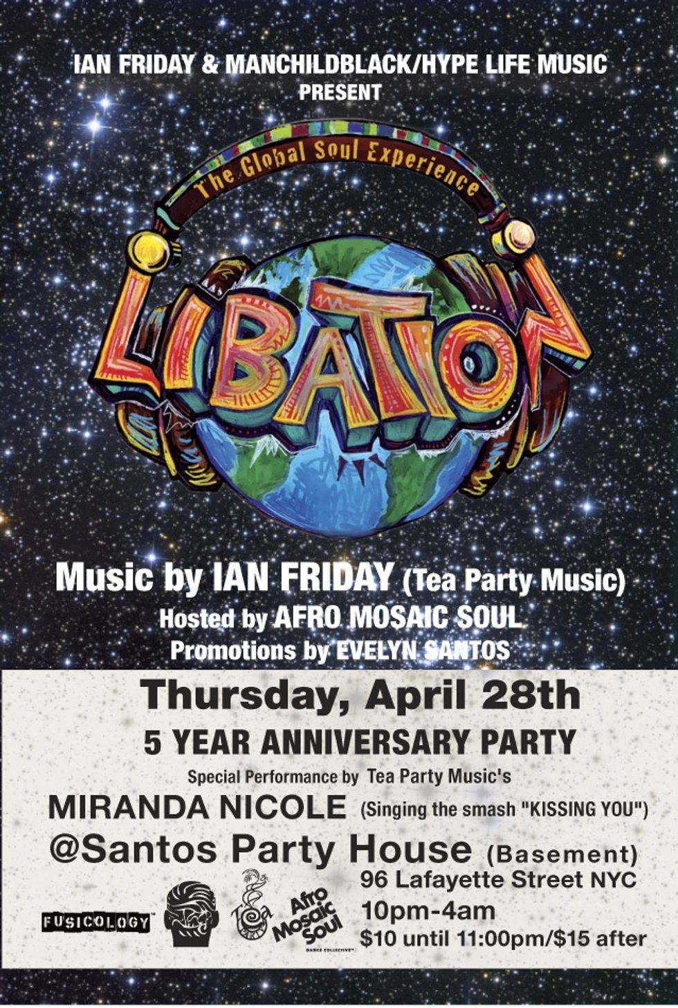 NYC: Ian Friday, ManChild Black, and Afro Mosaic Soul Present Libation @ Santos Party House