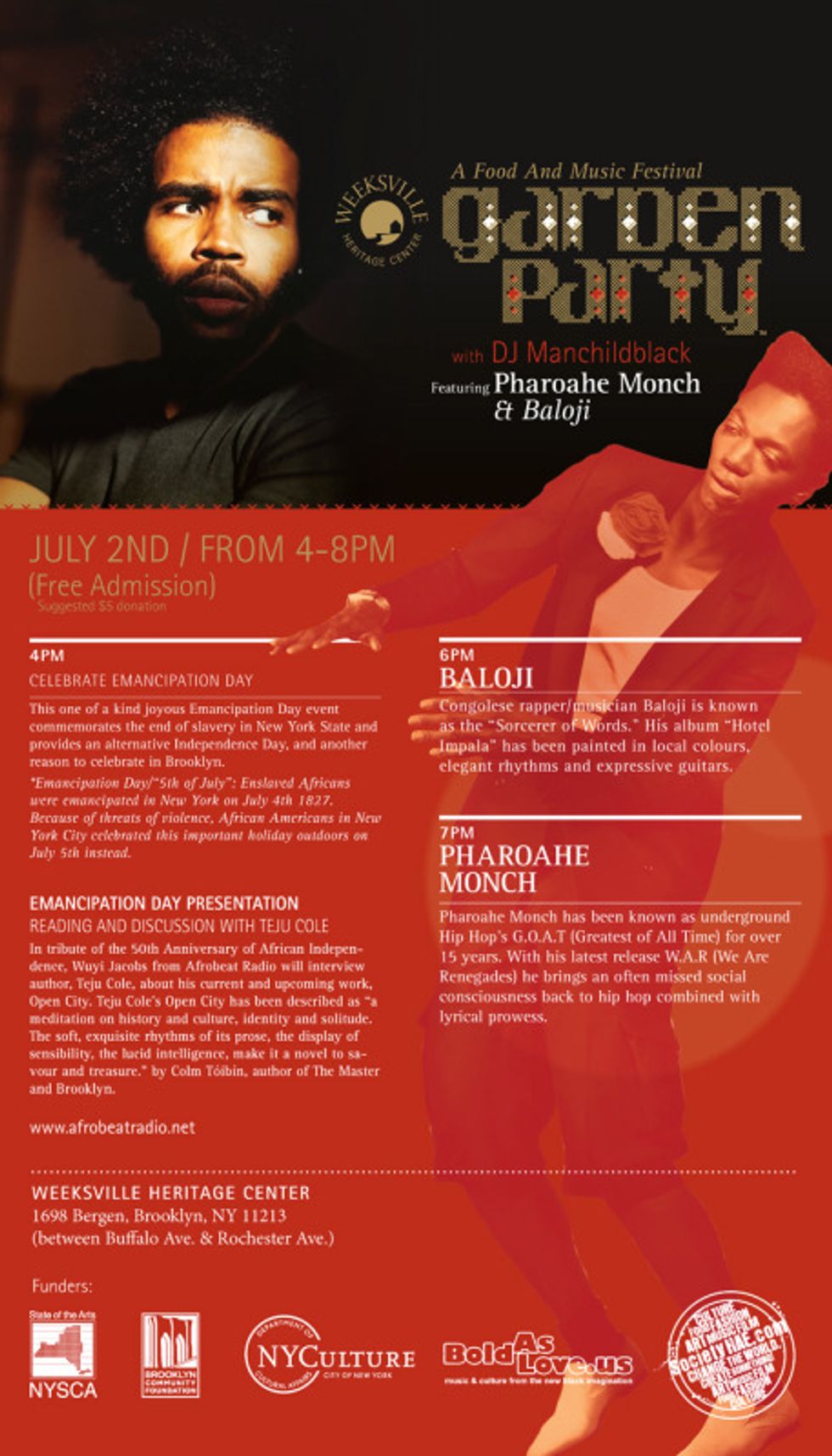 NYC: Pharoahe Monch and Baloji, Sat. July 2nd - FREE!
