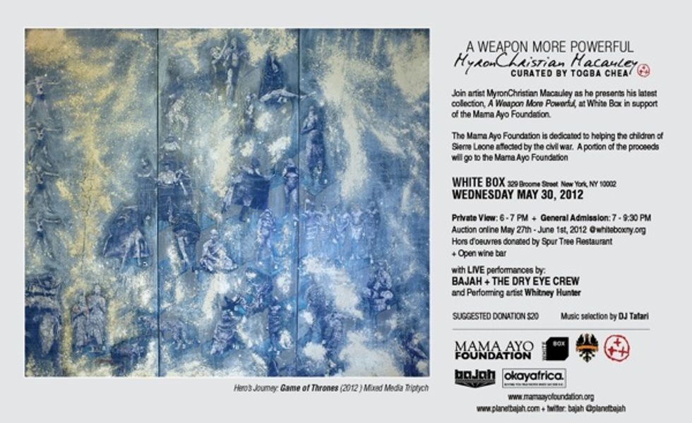 NYC: MyronChristian Macauley Art Exhibit w/ Bajah + The Dry Eye Crew Live Performance