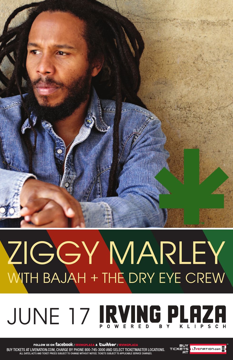 NYC: Ziggy Marley w/ Bajah + The Dry Eye Crew @ Irving Plaza