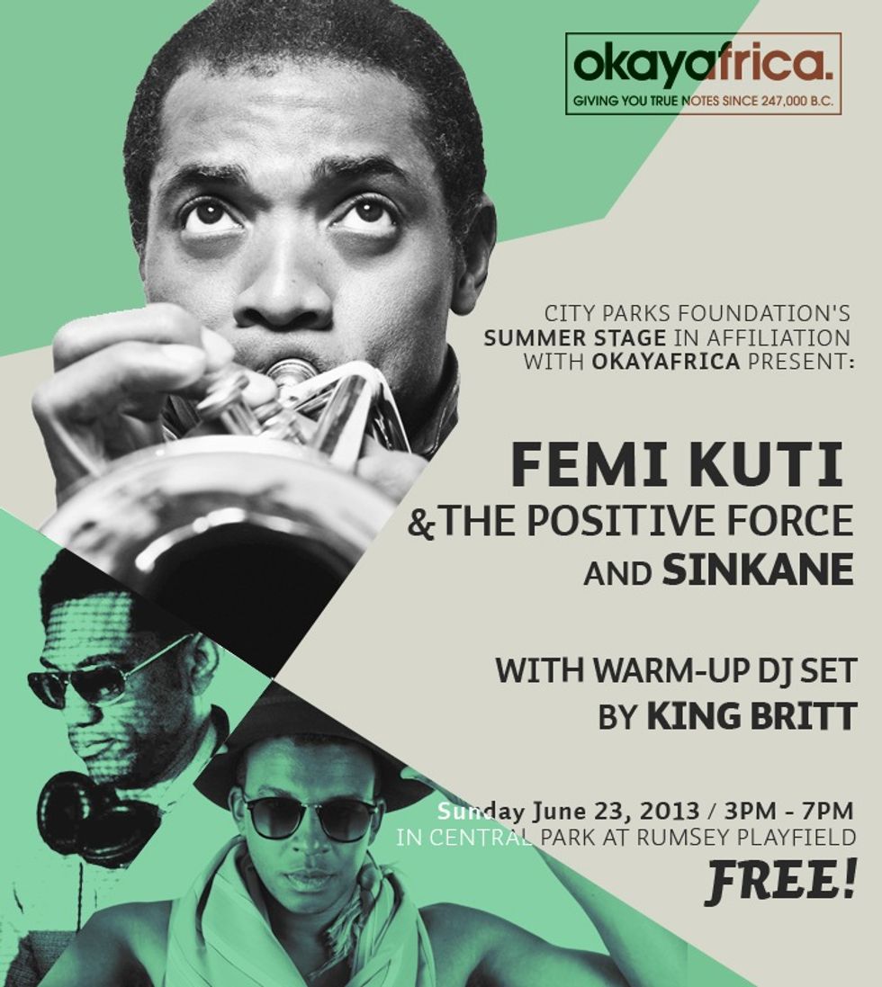 Okayafrica Presents: Femi Kuti & The Positive Force x Sinkane x King Britt Live at SummerStage