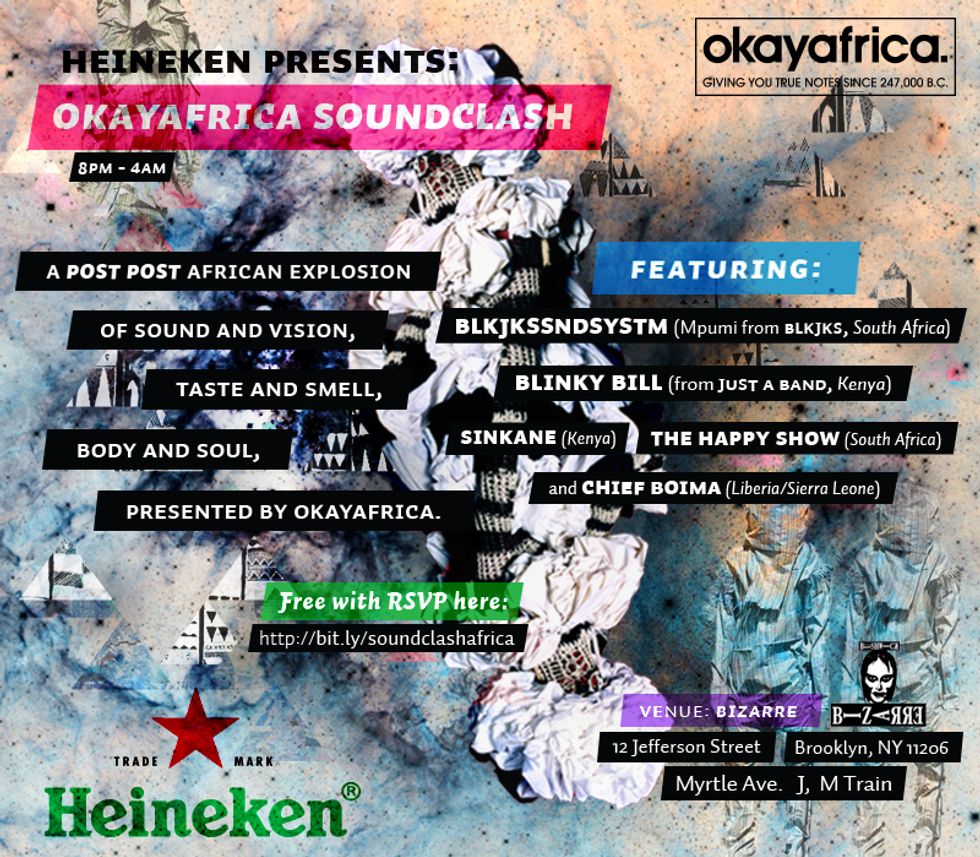 Okayafrica Soundclash w/ BLK JKS, Just A Band, Sinkane, The Happy Show & Chief Boima At BK's Bizarre!