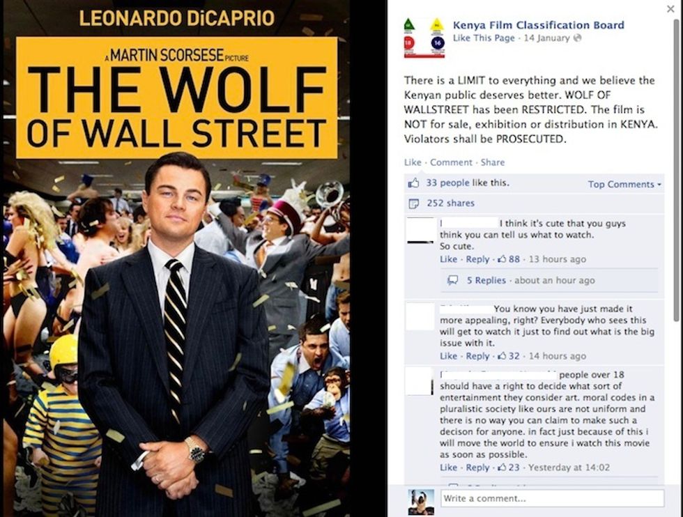 Kenya Film Classification Board Bans 'The Wolf of Wall Street'
