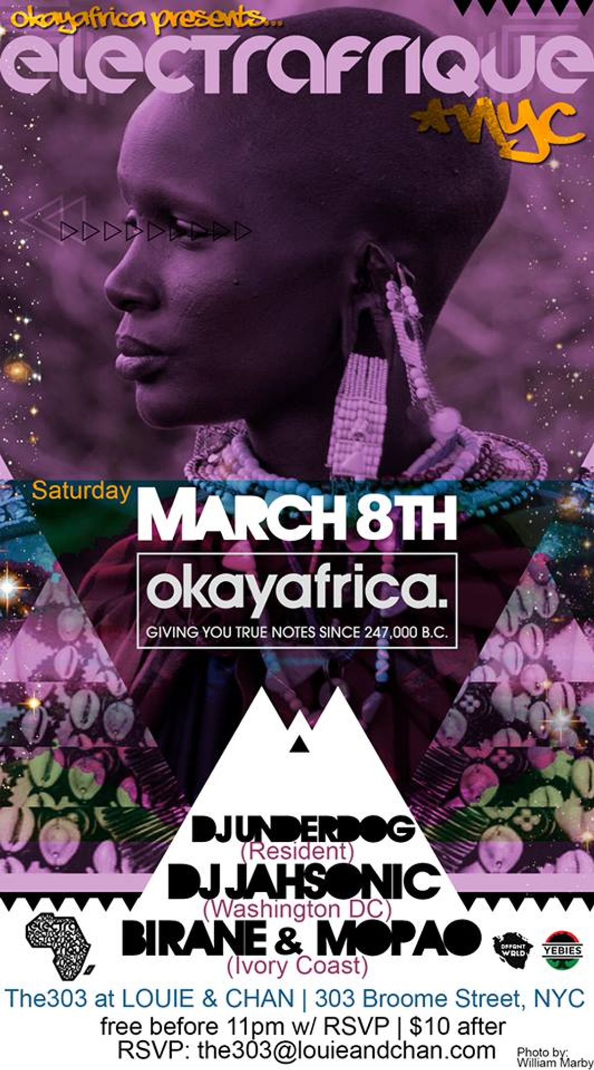 Okayafrica Presents Electrafrique NYC With Birane + Mopao, Jahsonic, & Underdog