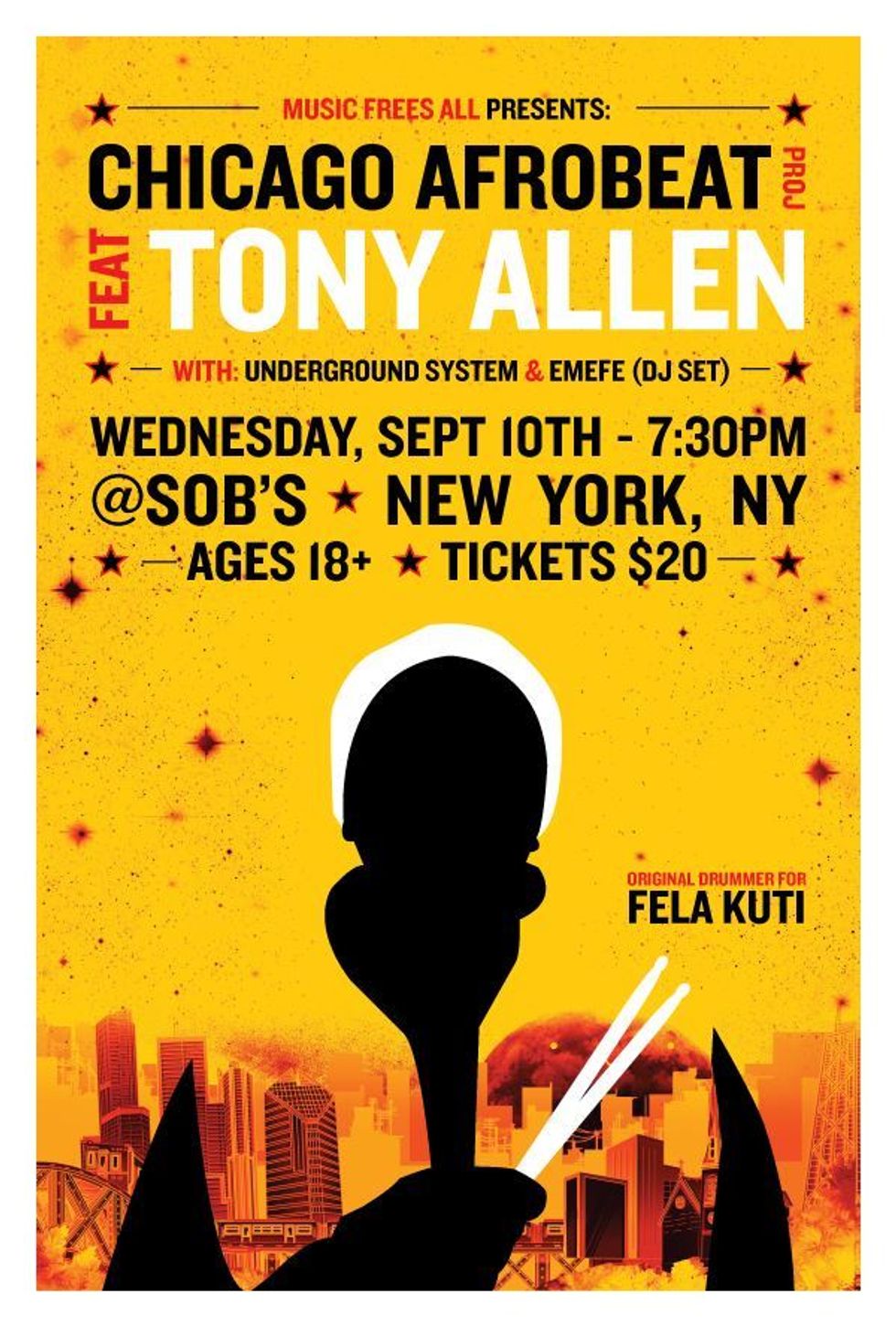 Tony Allen Live In NYC w/ Chicago Afrobeat Project