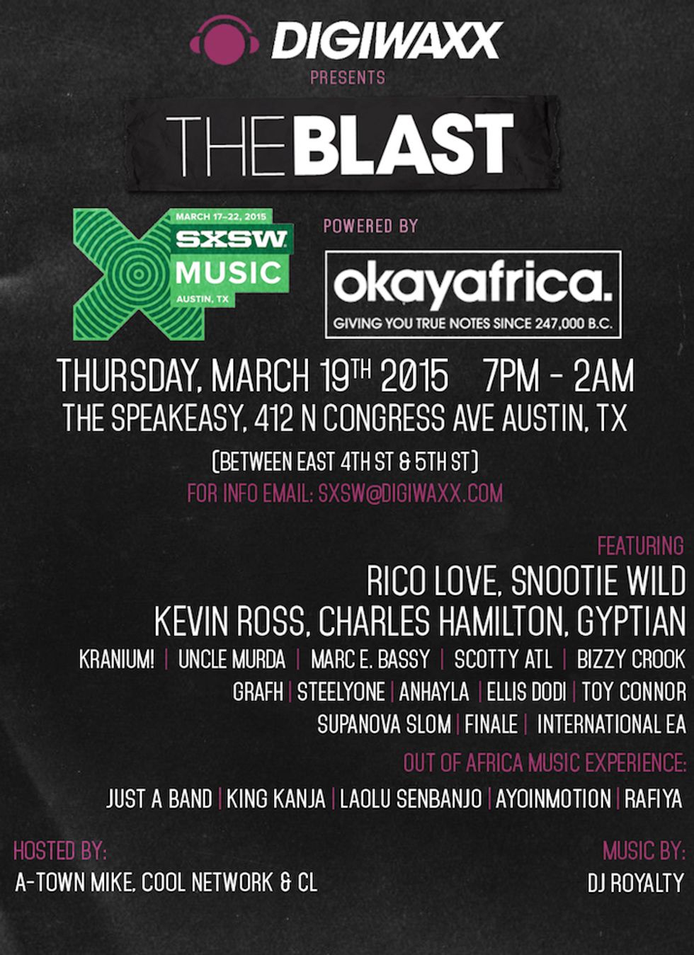Okayafrica & Digiwaxx Present Just A Band, Rafiya, Ayoinmotion, Gyptian + More At SXSW 2015