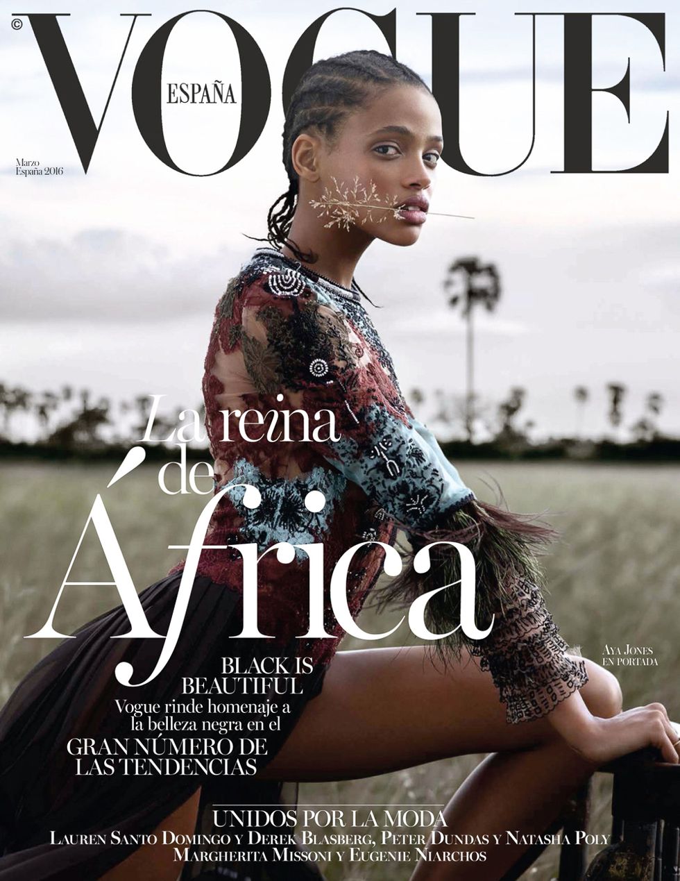 ‘Black Is Beautiful’: Ivorian-British Model Aya Jones Slays In Cornrows On The Cover Of Vogue Spain