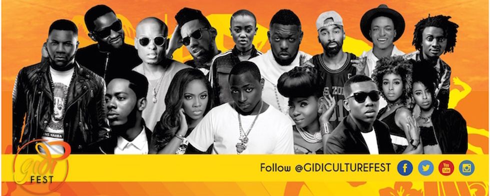 Davido, D'banj, Tiwa Savage, Yemi Alade, Phyno, K.O, Riky Rick & More Will Play Lagos’ Gidi Culture Festival