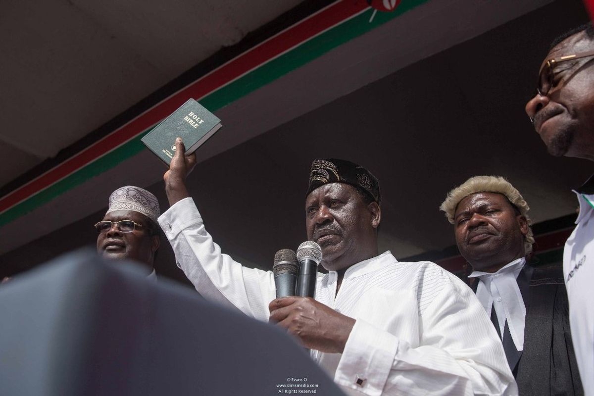 Raila Odinga Just Declared Himself the 'People's President' of Kenya In a Makeshift Swearing In Ceremony