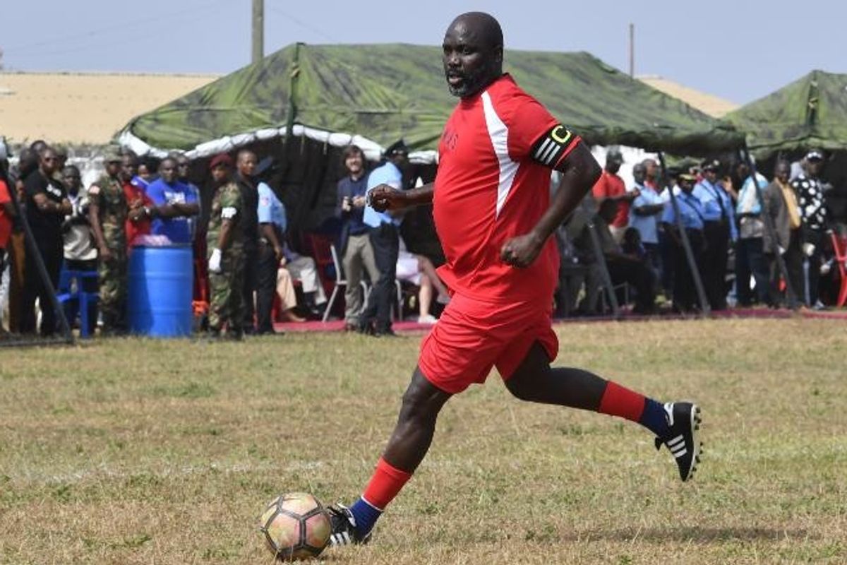 George Weah Made His Return to Football in the Liberia vs Nigeria Game