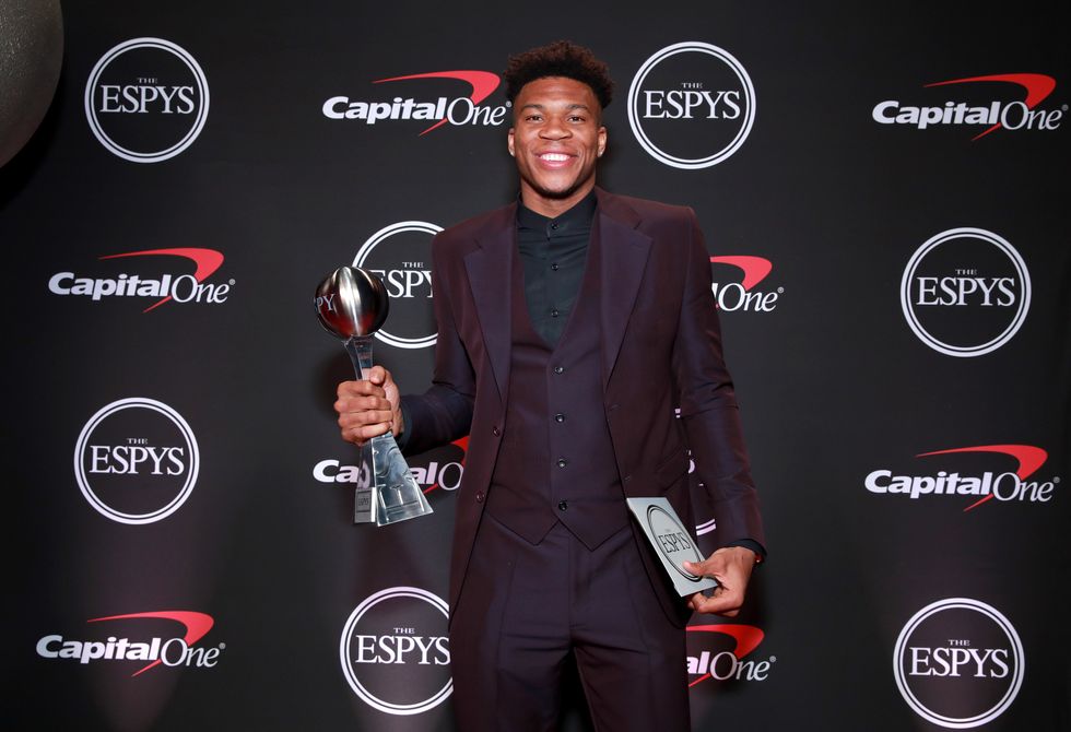 Giannis Antetokounmpo Wins 'Best Male Athlete' & 'Best NBA Player' of the Year Awards at 2019 ESPYS