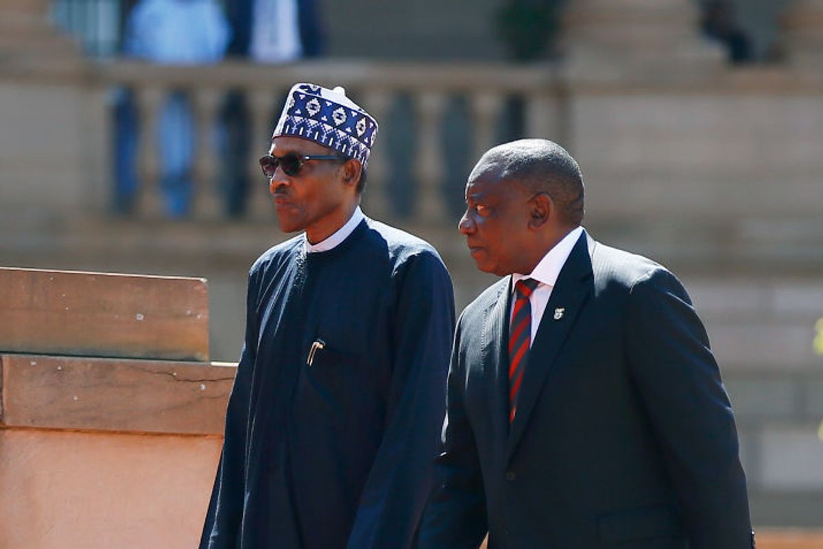 Protesters Interrupted President Buhari's State Visit with President Ramaphosa
