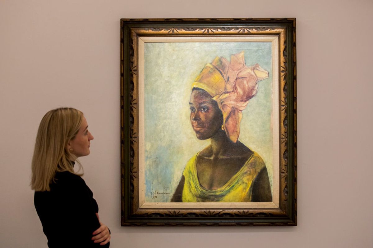 Nigerian Artist Ben Enwonwu's Painting 'Christine' was Recently Auctioned Off in London