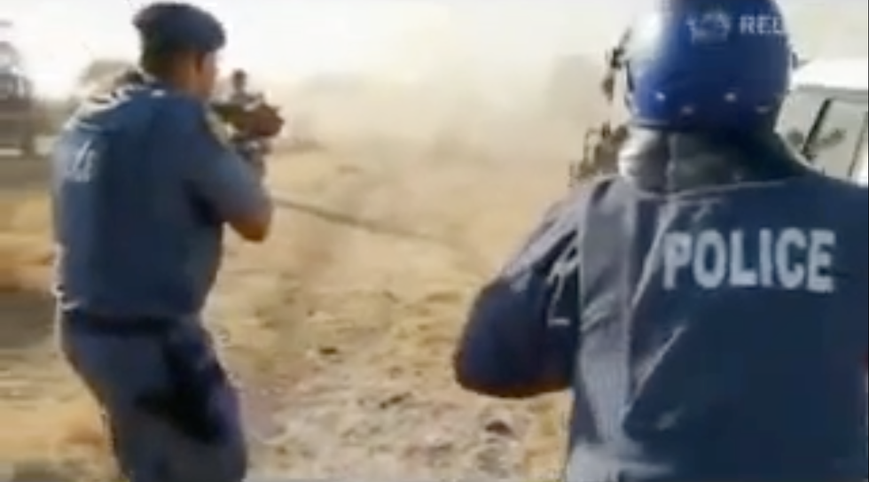 South African Police Open Fire On Striking Miners