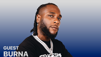 The promotional poster for Burna Boy's interview with Apple Music's Zane Lowe. 