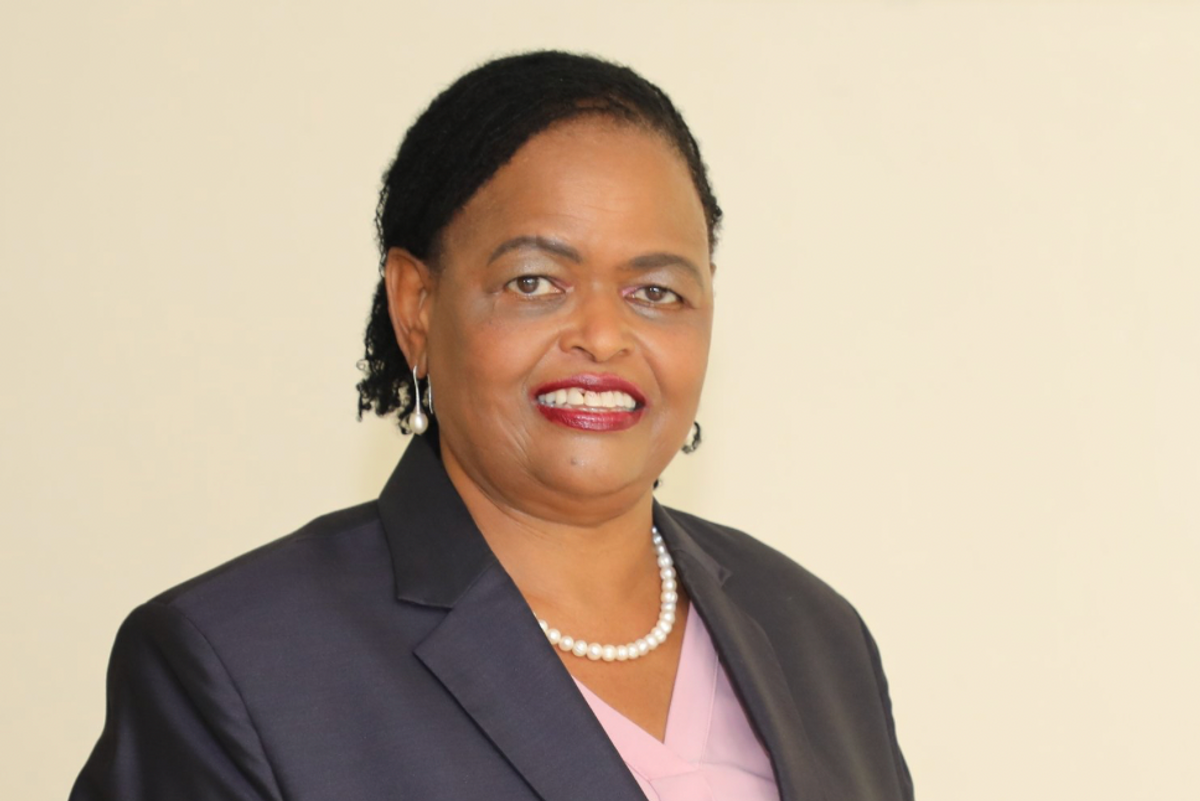 Kenya's Martha Koome, a top Chief Justice candidate, dressed in a black suit and pink blouse.