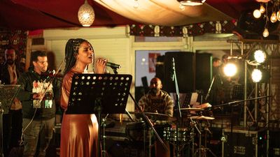 Actor and musician Eiman Yousif performs in Cairo during Ramadan.