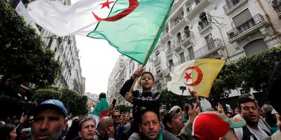Algerians take to the streets in anti-government protests. 