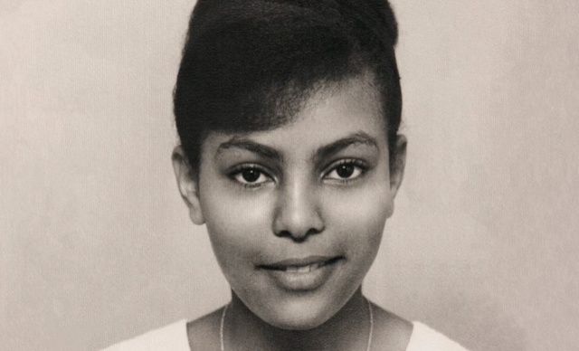 Black and white photo of Ethiopian woman.