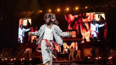 Burna Boy performs on stage at Rogers Arena on November 07, 2023 in Vancouver, British Columbia, Canada.